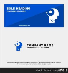 Clear, Mind, Your, Head SOlid Icon Website Banner and Business Logo Template