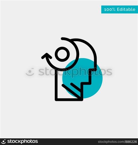 Clear, Mind, Your, Head turquoise highlight circle point Vector icon
