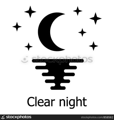 Clear night icon. Simple illustration of clear night vector icon for web. Clear night icon, simple style