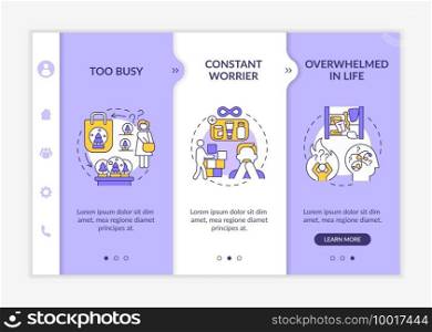 Clear space of house and tidying up onboarding vector template. Clutter personality type. Spring-cleaning. Responsive mobile website with icons. Webpage walkthrough step screens. RGB color concept. Clear space of house and tidying up onboarding vector template