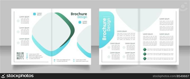 Clear water bifold brochure template design. Half fold booklet mockup set with copy space for text. Editable 2 paper page leaflets. Secular One Regular, Rajdhani-Semibold, Arial fonts used. Clear water bifold brochure template design