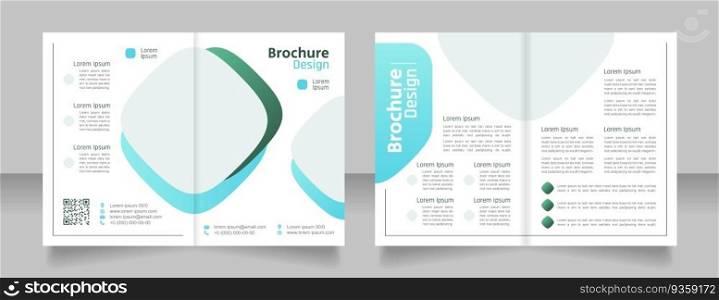 Clear water bifold brochure template design. Half fold booklet mockup set with copy space for text. Editable 2 paper page leaflets. Secular One Regular, Rajdhani-Semibold, Arial fonts used. Clear water bifold brochure template design