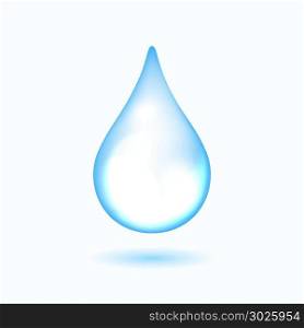 Clear water drop on white. Clear water drop on the white background, vector illustration