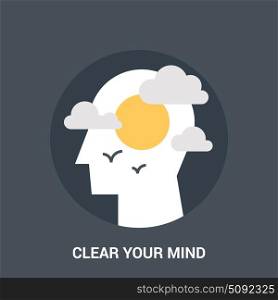clear your mind icon concept. Abstract vector illustration of clear your mind icon concept