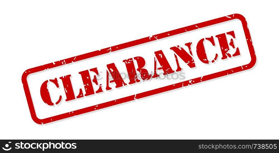 Clearance red rubber stamp vector isolated