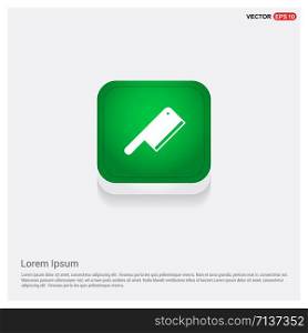 Cleaver knife iconGreen Web Button - Free vector icon