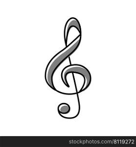 clef music color icon vector. clef music sign. isolated symbol illustration. clef music color icon vector illustration