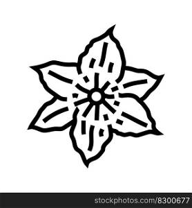 clematis flower spring line icon vector. clematis flower spring sign. isolated contour symbol black illustration. clematis flower spring line icon vector illustration