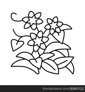 clematis growing line icon vector. clematis growing sign. isolated contour symbol black illustration. clematis growing line icon vector illustration