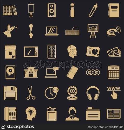 Clerical work icons set. Simple set of 36 clerical work vector icons for web for any design. Clerical work icons set, simple style