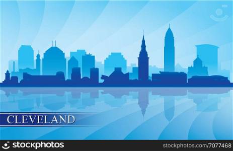 Cleveland city skyline silhouette background, vector illustration