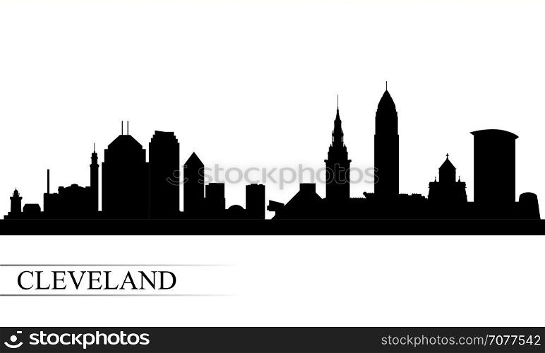Cleveland city skyline silhouette background, vector illustration