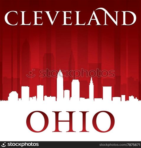 Cleveland Ohio city skyline silhouette. Vector illustration