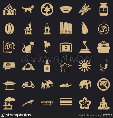 Clever elephant icons set. Simple style of 36 clever elephant vector icons for web for any design. Clever elephant icons set, simple style