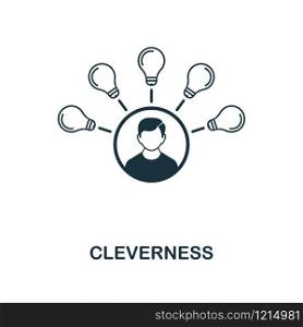 Cleverness creative icon. Simple element illustration. Cleverness concept symbol design from project management collection. Can be used for mobile and web design, apps, software, print.. Cleverness icon. Monochrome style icon design from project management icon collection. UI. Illustration of cleverness icon. Ready to use in web design, apps, software, print.