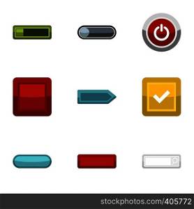Click and selection icons set. Flat illustration of 9 click and selection vector icons for web. Click and selection icons set, flat style