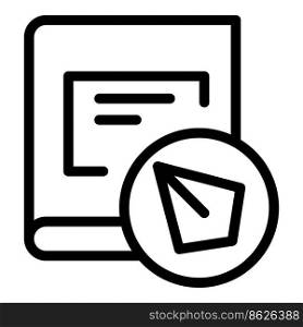 Click digital book icon outline vector. Study library. Online read. Click digital book icon outline vector. Study library