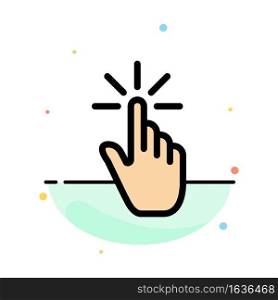 Click, Finger, Gesture, Gestures, Hand, Tap Abstract Flat Color Icon Template