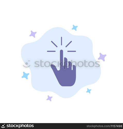 Click, Finger, Gesture, Gestures, Hand, Tap Blue Icon on Abstract Cloud Background