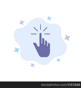 Click, Finger, Gesture, Gestures, Hand, Tap Blue Icon on Abstract Cloud Background