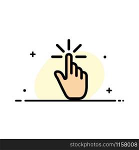 Click, Finger, Gesture, Gestures, Hand, Tap Business Flat Line Filled Icon Vector Banner Template