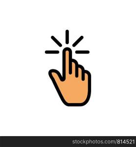 Click, Finger, Gesture, Gestures, Hand, Tap Flat Color Icon. Vector icon banner Template