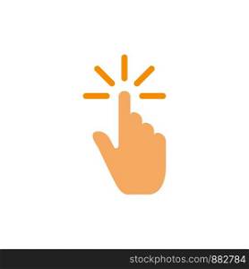 Click, Finger, Gesture, Gestures, Hand, Tap Flat Color Icon. Vector icon banner Template