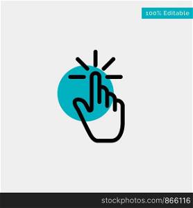 Click, Finger, Gesture, Gestures, Hand, Tap turquoise highlight circle point Vector icon