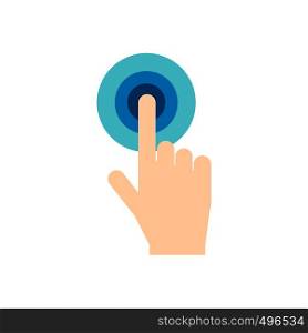 Click hand flat icon isolated on white background. Click hand flat icon