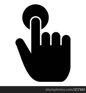 Click hand Touch of hand Finger click on screen surface icon black color vector illustration flat style simple image