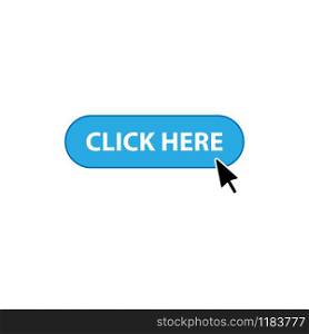 Click here button icon with arrow. Vector
