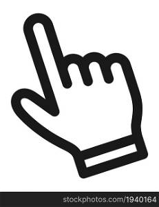 Click here cursor. Hand pointer. Finger tap icon. Vector illustration. Click here cursor. Hand pointer. Finger tap icon