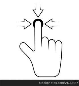 Click here hand icon with the button pointer finger and arrow