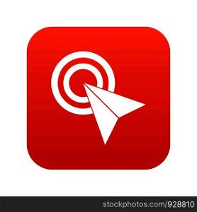 Click icon digital red for any design isolated on white vector illustration. Click icon digital red