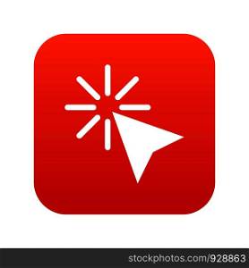 Click icon digital red for any design isolated on white vector illustration. Click icon digital red