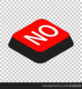 Click no button isometric icon 3d on a transparent background vector illustration. Click no button isometric icon