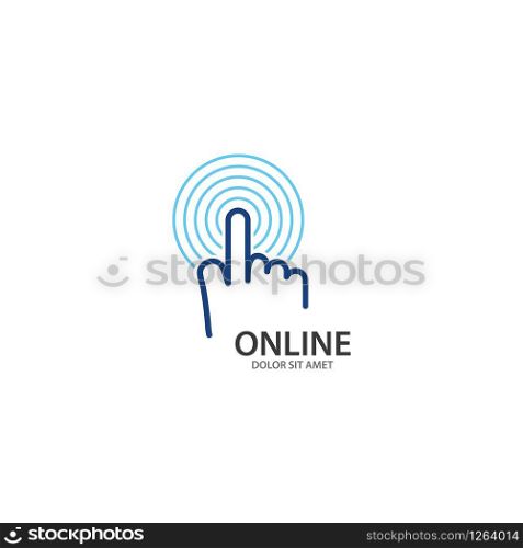 Click online store logo icon vector design
