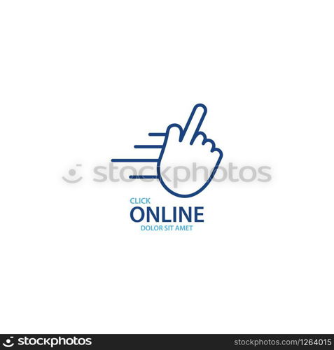 Click online store logo icon vector design