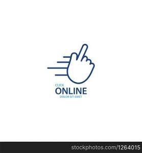 Click online store logo icon vector design
