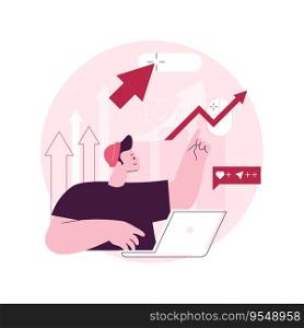 Click tracking abstract concept vector illustration. Clients behavior control, user-friendly ad, click tracking tool, action tracker, analytics software, engagement measurement abstract metaphor.. Click tracking abstract concept vector illustration.