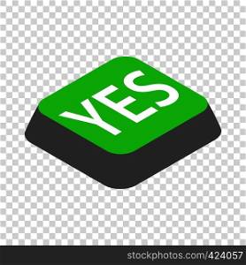 Click yes button isometric icon 3d on a transparent background vector illustration. Click yes button isometric icon