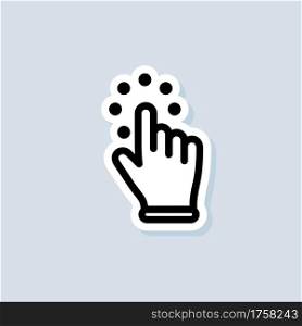 Clicking cursor sticker. Hand cursor icon. Vector on isolated white background. EPS 10.. Clicking cursor sticker. Hand cursor icon. Vector on isolated white background. EPS 10