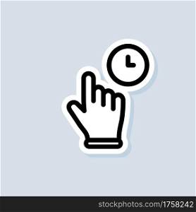 Clicking finger icon, cursor sticker. Hand pointer, clicking icon. Vector on isolated white background. EPS 10.. Clicking finger icon, cursor sticker. Hand pointer, clicking icon. Vector on isolated white background. EPS 10