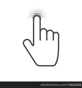 Clicking hand icon. Tap or press hand vector. Touch something with finger. Vector EPS 10