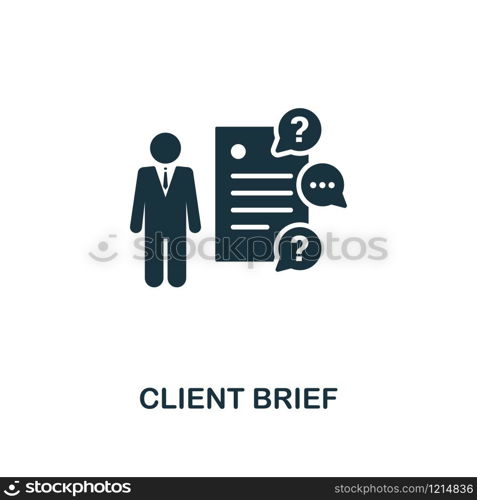 Client Brief creative icon. Simple element illustration. Client Brief concept symbol design from online marketing collection. For using in web design, apps, software, print. Client Brief creative icon. Simple element illustration. Client Brief concept symbol design from online marketing collection. For using in web design, apps, software, print.