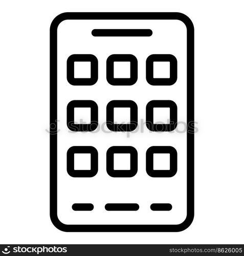 Client phone app icon outline vector. Smart internet. Media screen. Client phone app icon outline vector. Smart internet