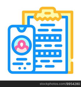 client questionnaire call center color icon vector. client questionnaire call center sign. isolated symbol illustration. client questionnaire call center color icon vector illustration