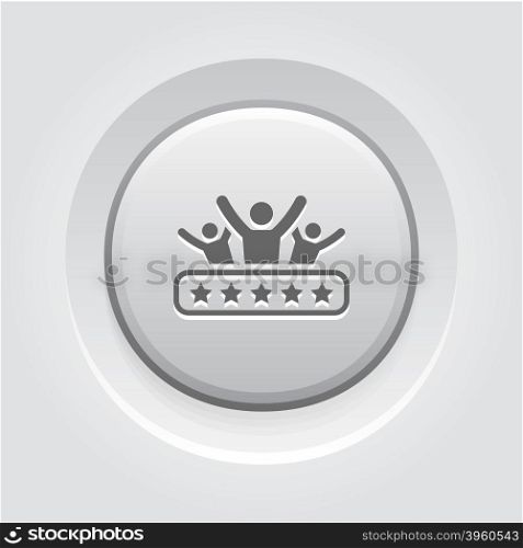 Client Satisfaction Icon. Client Satisfaction Icon. Business and Finance. Grey Button Design