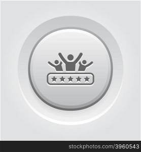 Client Satisfaction Icon. Client Satisfaction Icon. Business and Finance. Grey Button Design
