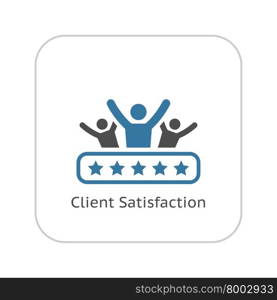 Client Satisfaction Icon. Flat Design.. Client Satisfaction Icon. Business and Finance. Isolated Illustration.